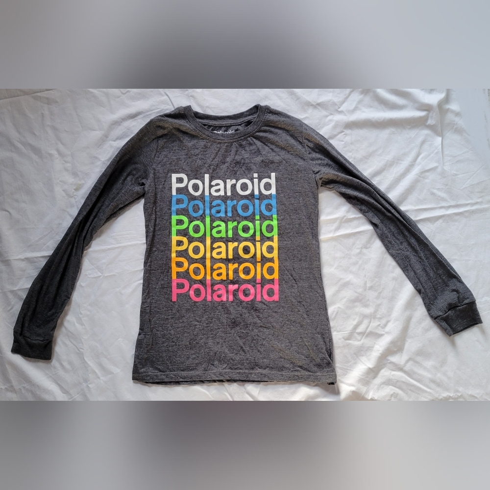 Polaroid Gray Sweater with Multicolor Logo